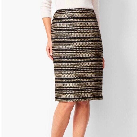 Talbots Dresses & Skirts - RSVP by Talbots Metallic Textured Tweed Striped Pencil Skirt size 8